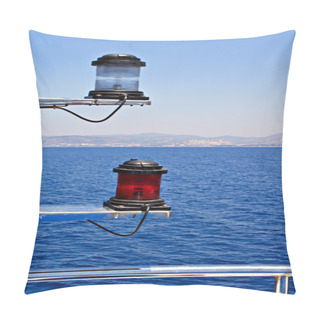 Personality  Navigation Lights On The Bow Of A Passenger Ferry Pillow Covers