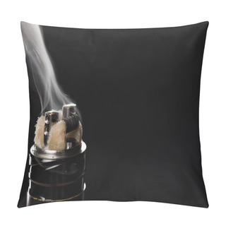Personality  Activating Electronic Cigarette Isolated On Black Background Pillow Covers