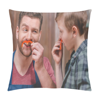 Personality  Father And Son Cutting Pepper  Pillow Covers