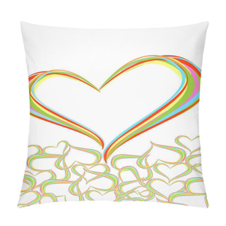 Personality  Rainbow Lines Crossing Each Other In Heart Shape. Vector Illustr Pillow Covers