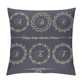 Personality  Vintage Vector Set. Floral Elements For Design Of Monograms, Invitations, Frames, Menus, Labels And Websites. For Design Of Catalogs And Brochures Of Cafes, Boutiques. Retro Style. Pillow Covers