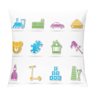 Personality  Different Kinds Of Toys Icons Pillow Covers
