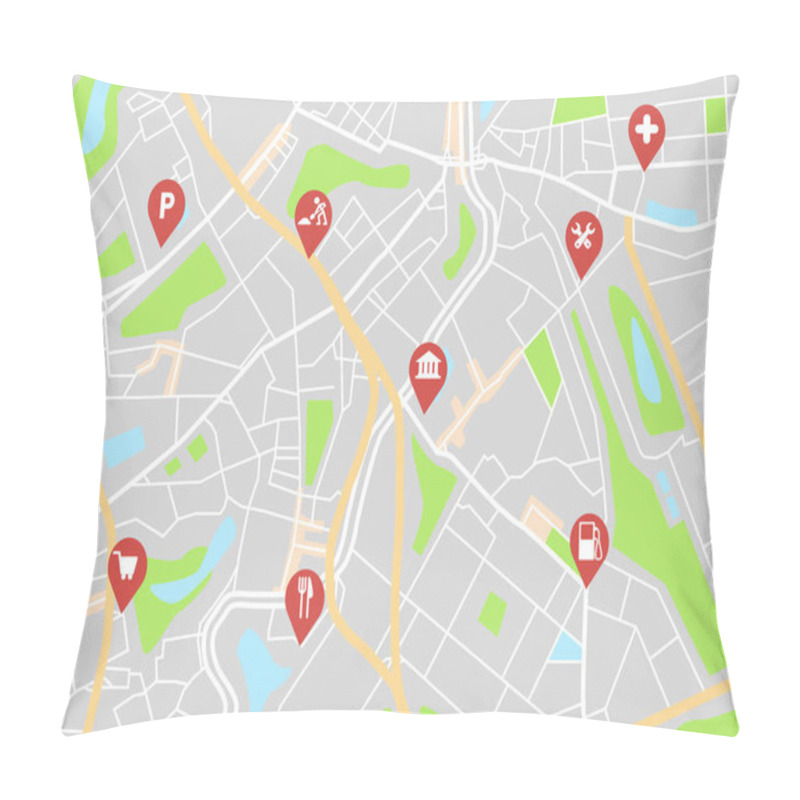 Personality  Dashboard theme creative infographic of city map navigation. Vector illustration pillow covers
