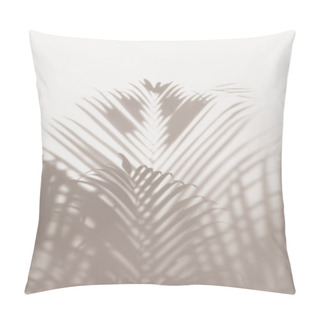 Personality  Blurred Green Palm Leaves On Off White Background Pillow Covers