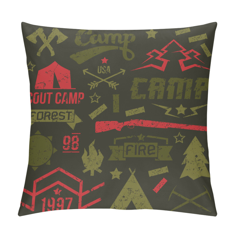 Personality  Scout camp badges pillow covers