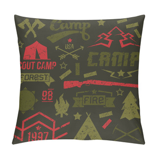 Personality  Scout Camp Badges Pillow Covers