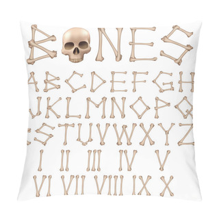 Personality  Bones Alphabet Vector Pillow Covers