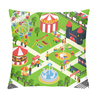 Personality  Amusement Park Isometric Pillow Covers