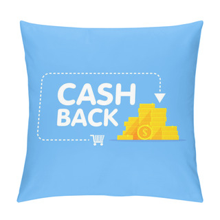 Personality  Cashback Concept Logo Vector Illustration Coins And Arrow Pillow Covers