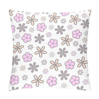 Personality  Trendy Ornamental Abstract Doddle Floral Vector Seamless Pattern Design For Textile And Printing. Modern Ditsy Flowers Repeating Texture Background Pillow Covers