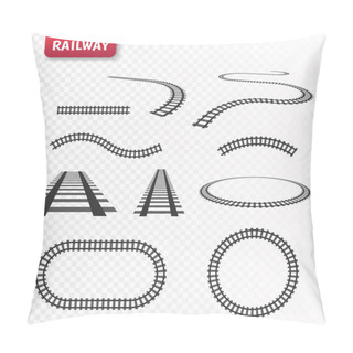 Personality  Vector Rails Set. Railways On White Background. Railroad Tracks. Pillow Covers