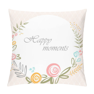Personality  Invitation Card With Floral Ornament Pillow Covers