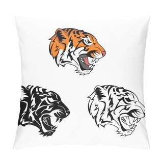 Personality  Coloring Book Tiger Roar Cartoon Character Pillow Covers
