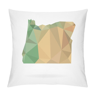 Personality  Low Poly Map Of Oregon State Pillow Covers
