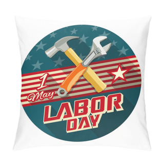Personality  Labor Day With Work Tools Construction Concept Design Pillow Covers