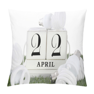 Personality  Earth Day, April 22, Concept With Energy Saving Light Bulbs. Pillow Covers