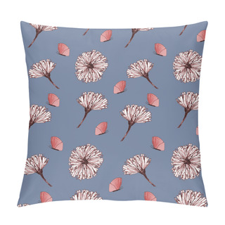 Personality Pattern Of Graphic Flowers With Decor On A Colored Background Pillow Covers