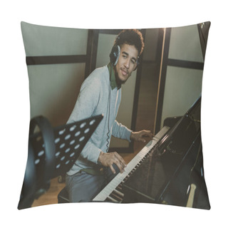 Personality  Handsome Smiling Piano Player Performing Song Pillow Covers