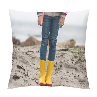 Personality  Child In Raincoat And Rubber Boots Pillow Covers