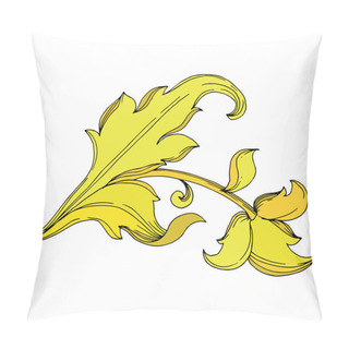 Personality  Vector Gold Monogram Floral Ornament. Black And White Engraved Ink Art. Isolated Ornaments Illustration Element. Pillow Covers