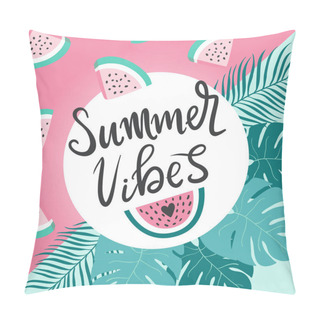 Personality  Abstract Summer Design Card Good For Prints,flyers,banners,invitations,special Offer And More. Hand Drawn Modern Lettering Summer Vibes And Clipart About Summer Pillow Covers
