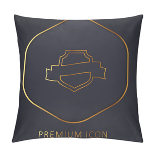 Personality  Award Symbolic Shield With A Banner Golden Line Premium Logo Or Icon Pillow Covers