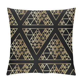 Personality  Hipster Triangle Gold Seamless Pattern Pillow Covers