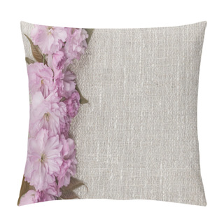 Personality  Cherry Blossoms On Linen Background Pillow Covers