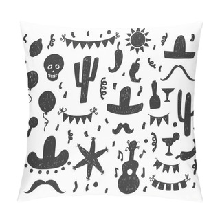 Personality  Mexican Party Symbols Set Pillow Covers