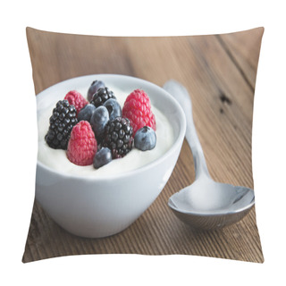 Personality  Bowl Of Fresh Mixed Berries And Yogurt Pillow Covers