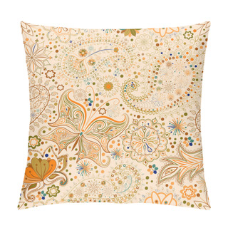 Personality  Vintage Floral Motif Ethnic Seamless Background. Pillow Covers