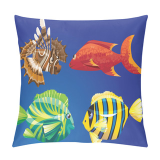 Personality  Red Sea Fishes Pillow Covers