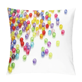 Personality  Colorful Beads Isolated On White Background Pillow Covers