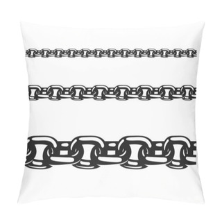 Personality  Chain Seamless Vector Illustration. Black Print Design Isolated On White. Pillow Covers