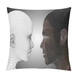 Personality   Male And Female Heads Pillow Covers
