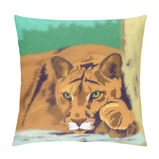 Personality  Wild Cats. Cougar Pillow Covers