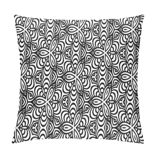 Personality  Black White Geometric Texture With Folk Pattern In Doodling Style. Ethnic Background For Wallpaper, Textiles, Business Cards, Coloring Books. Pillow Covers