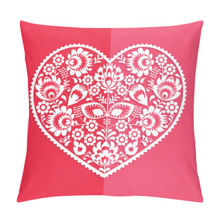 Personality  Valentine's Day Card - Polish Folk Art Heart Wycinanka Pillow Covers