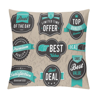 Personality  Retro Business Labels And Badges Pillow Covers