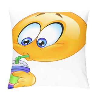 Personality  Drinking Soda Emoticon Pillow Covers