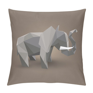 Personality  Vector Illustration Of Origami Elephant. Pillow Covers