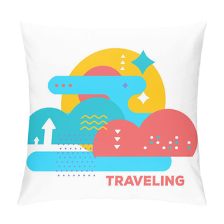 Personality  Vector Illustration Of Bright Creative Abstraction With Clouds O Pillow Covers