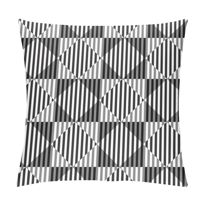 Personality  Black and White Optical Illusion Seamless Pattern Backgr pillow covers