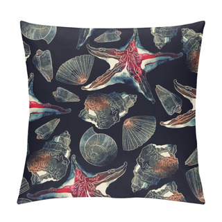Personality  Seashells And Starfishes Bacground Pillow Covers