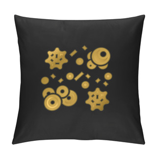 Personality  Bacteria Gold Plated Metalic Icon Or Logo Vector Pillow Covers