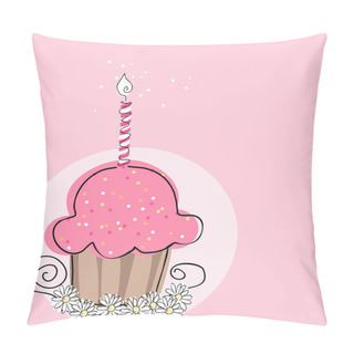 Personality  Cupcake With Candle Pillow Covers