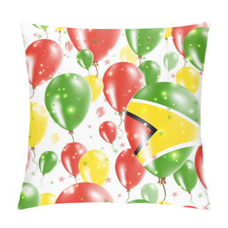 Personality  Guyana Independence Day Seamless Pattern Flying Rubber Balloons In Colors Of The Guyanese Flag Pillow Covers