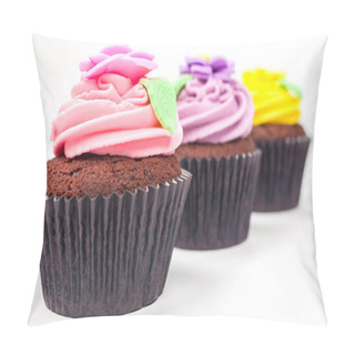 Personality  Cupcakes With Colorful Icing Or Frosting Pillow Covers
