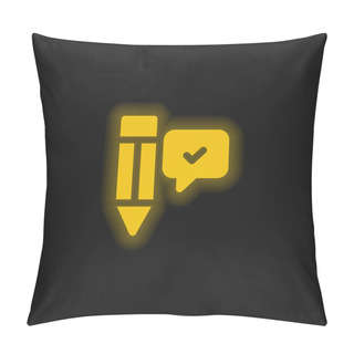 Personality  Agree Yellow Glowing Neon Icon Pillow Covers