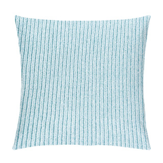 Personality  Close Up View Of Blue Woolen Cloth As Background Pillow Covers
